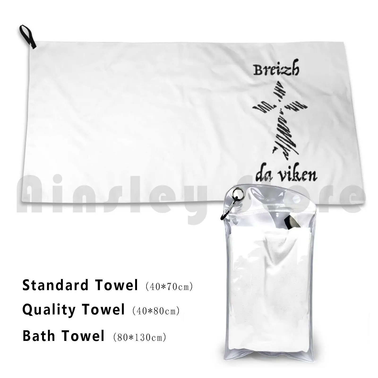 Breizh Da Viken Bath Towel Beach Cushion Breizh Bzh Bretagne Breizh Da Viken Celt Hermine