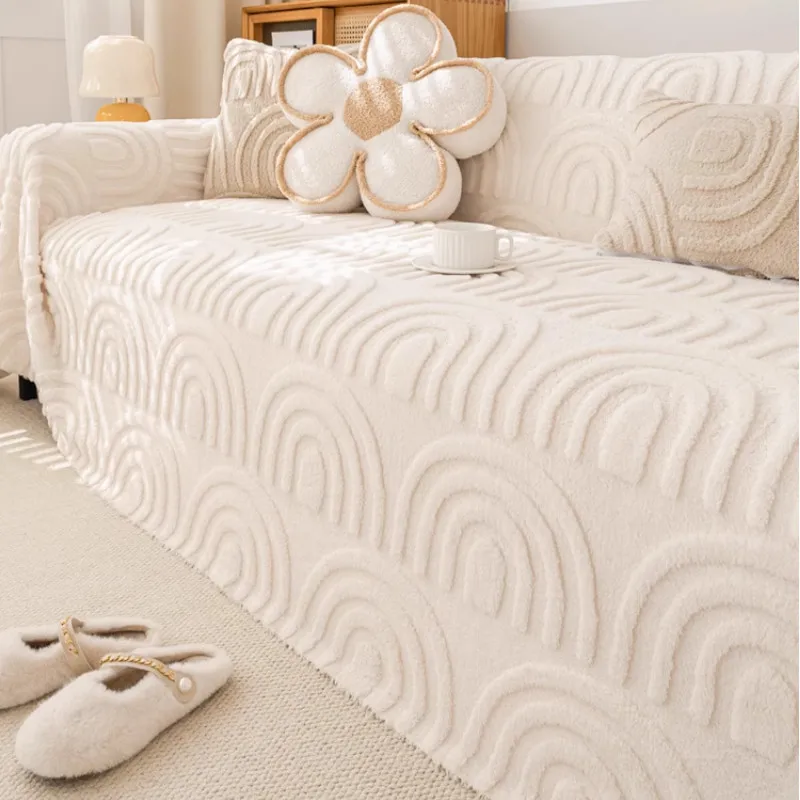 Modischer warmer Sofabezug, einfache Sesseldecke, All-Inclusive, modernes Couchkissen für Wohnzimmer, Heimdekoration
