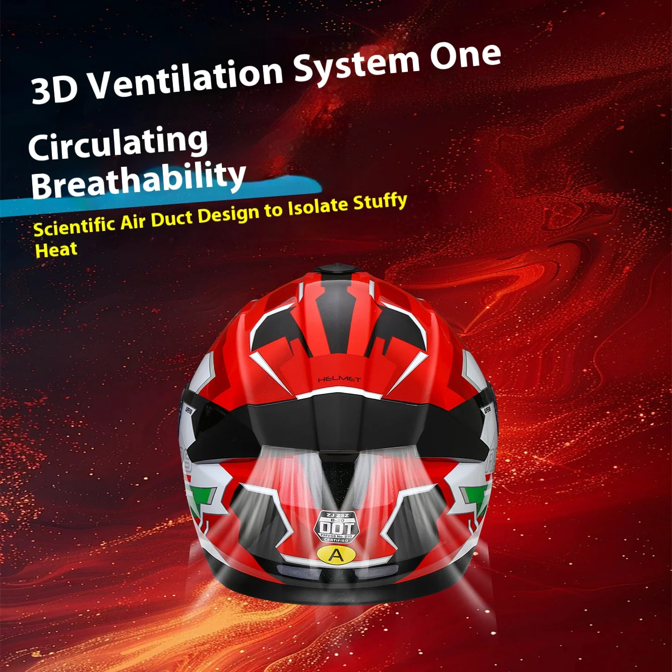 Motorcycle Helmet Full Face Removable DOT Certified with Inner And Outer Lens Cover