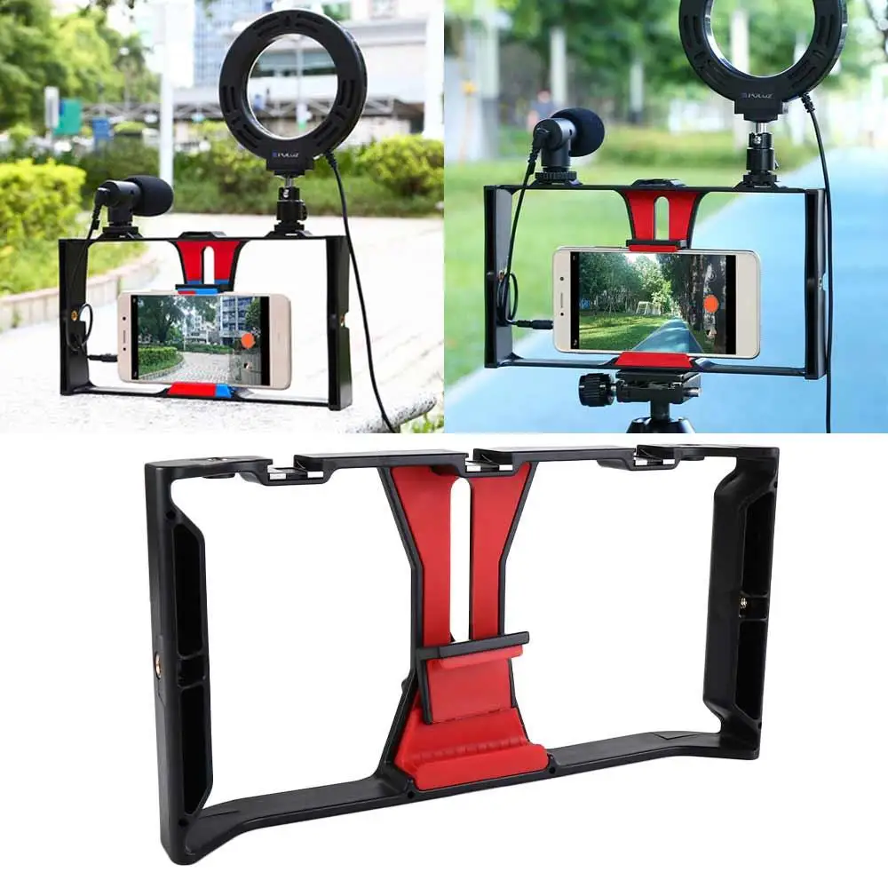 

Mobile Handheld For Smart Phone Mobile Phone Hand Grip Cage Stabilizer Film Making Rig Smartphone Video Rig Video Camera Cage