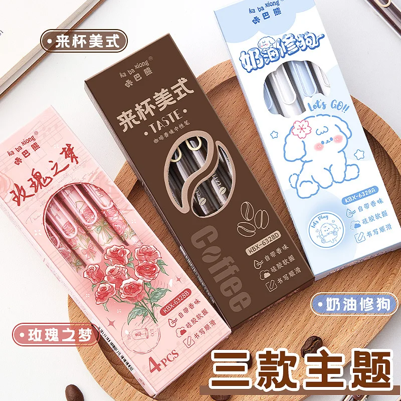 

0.5mm Gel Pen 4pcs/Set Stress-Relieving Fragrance Smooth ST Needle Tip Pens for Journaling/Study Writers Students Creative Gifts