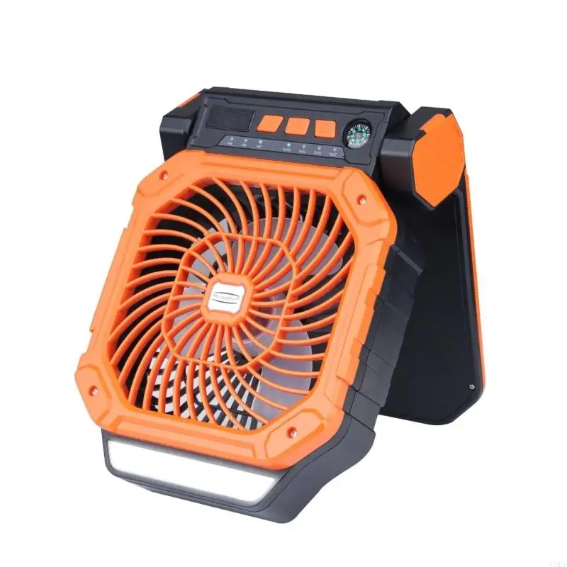 CORA Outdoor Fan LED Lighting 7800mAh Solar Charging 4Wind Mode Camping Coolers