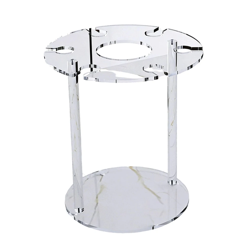 6-Wine-Glass Acrylic Holder Stand - Modern Transparent Design Countertop Rack for Home Bar or Restaurant Display
