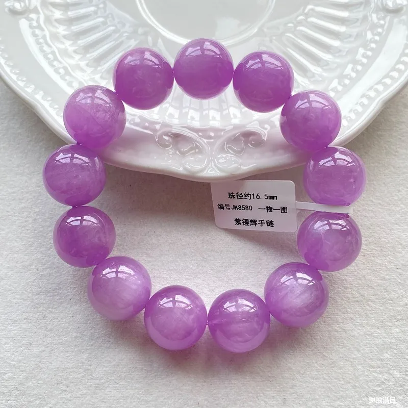 Crystal bead purple lithium gemstone women, dreamy amethyst bracelet, gift for best friend, cat's eye large b