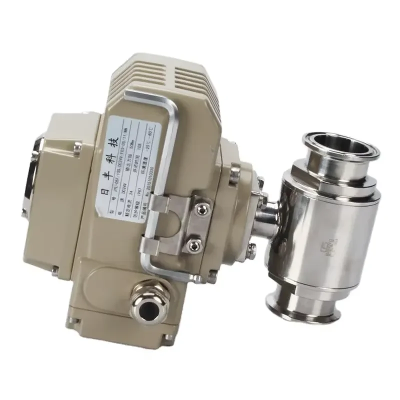 304/316L Sanitary Electric Actuated 2-Piece Ball Valve Quick Clamp Tri-Clamp IP67 Waterproof for Pharma Food Dairy Pipeline