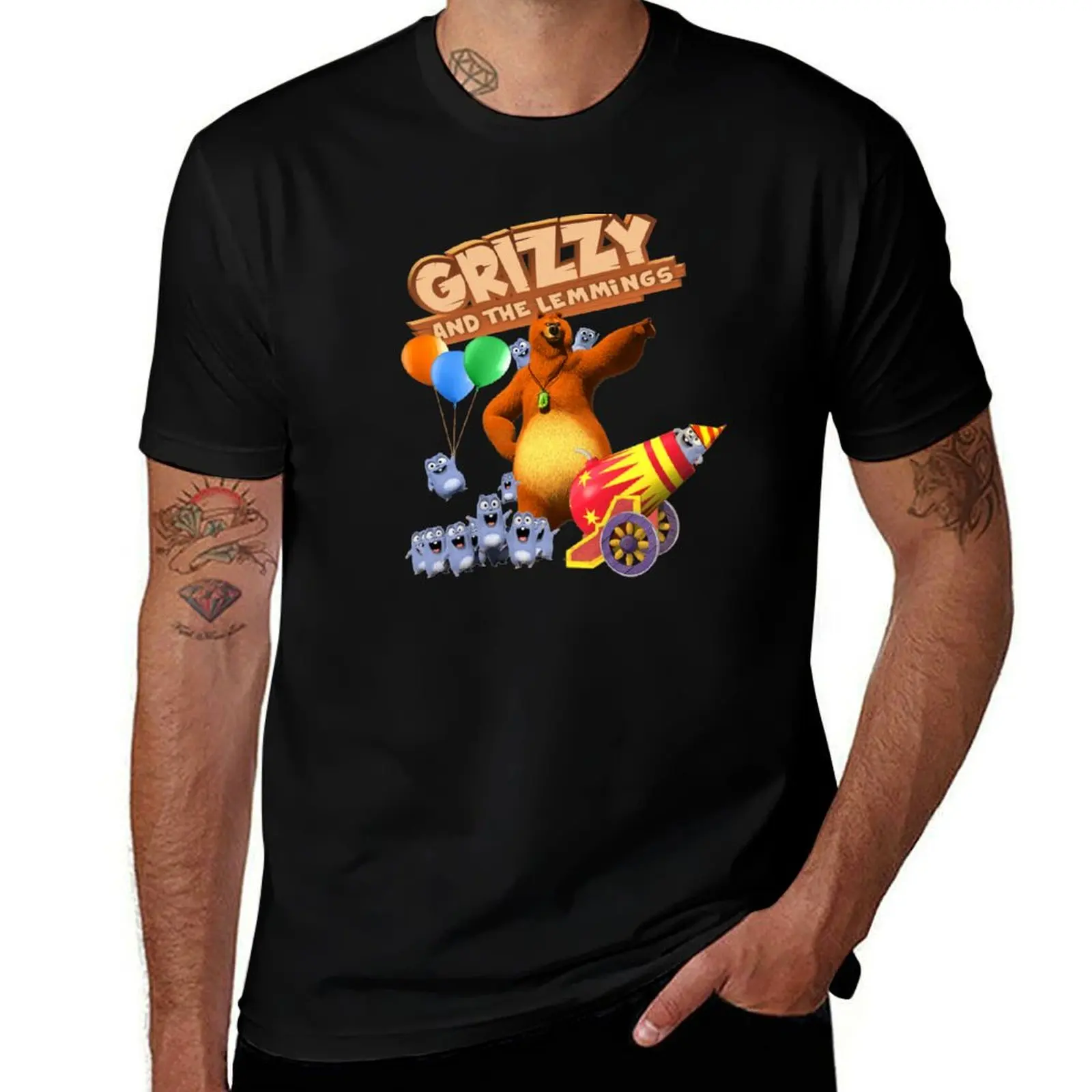 grizzy and the lemmings T-Shirt Anti-Pilling Casual T-Shirt