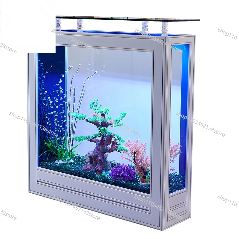 

Легкий роскошный аквариум для гостиной, домашний пол, большие средние субareas, экраны, стеклянный аквариум, экологическая смена воды, новинка