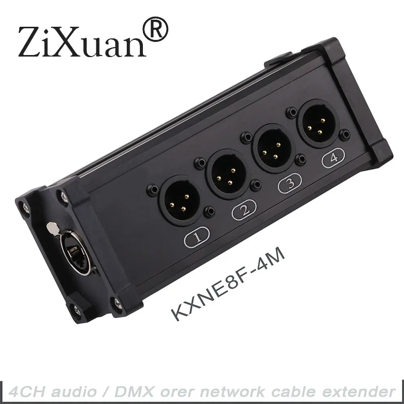 

Passive Cable Splitter Stagebox with RJ 45 Jack to 4 XLR Combo for DMX512 Network Extension Digital To Analogue Stage Studio