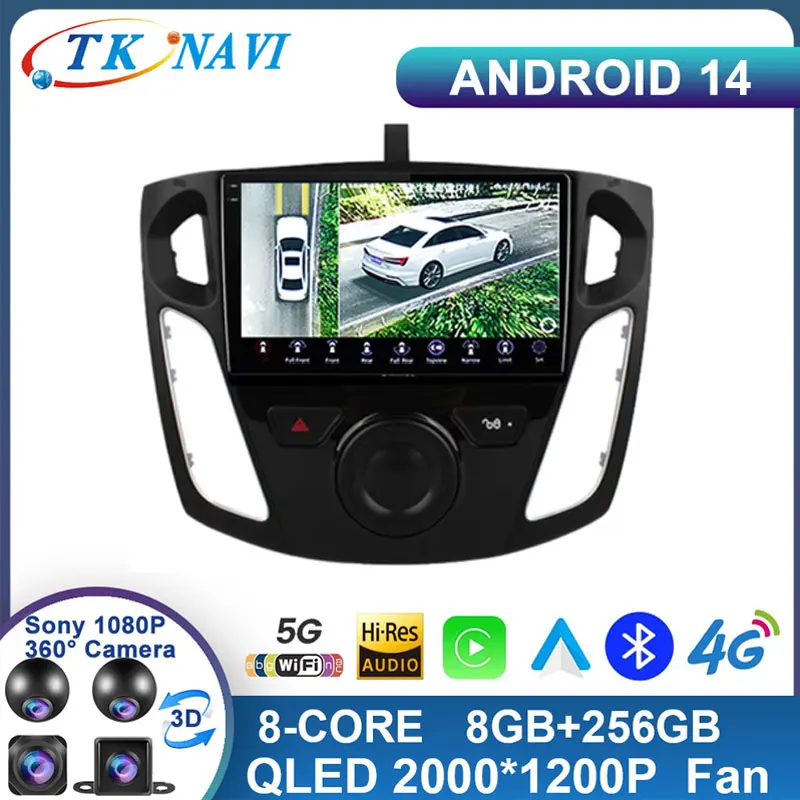 Android 14 For Ford Focus 3 2011 - 2019 Carplay Car Radio Multimedia Video Player Auto Stereo Navigation WIFI 4G BT No 2 Din DVD