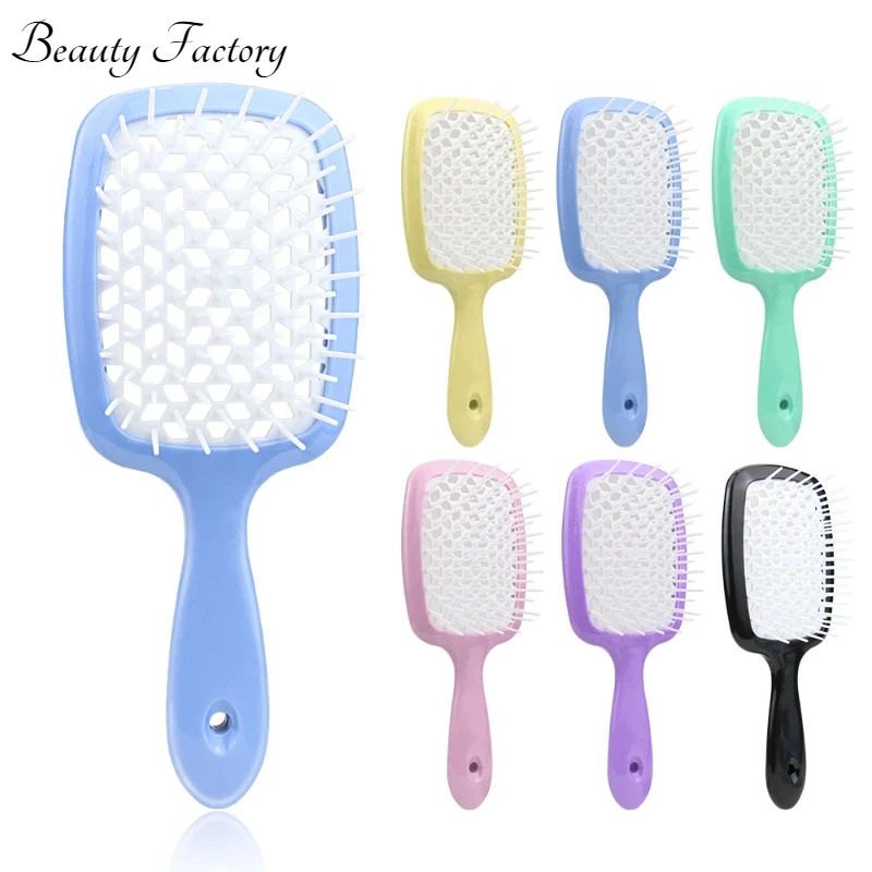 Tangled Hair Comb Detangling Hair Brush Large Plate Massage Combs Hollow Out Hair Brushes Barber Comb Salon Styling Tools