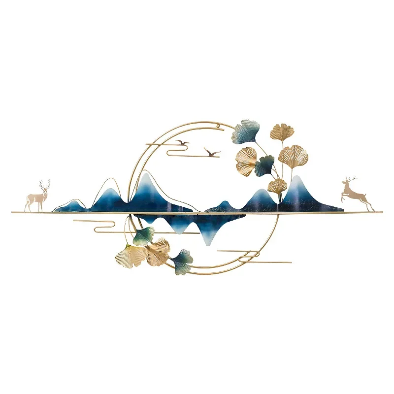 Large Nordic Luxury Wall Decoration Creative Home Decoration Wall 3D Wall Hanging Living Room Decoration Accessories With lamp