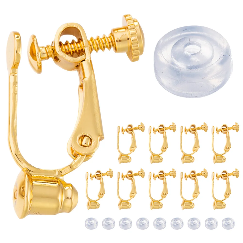 Earring Converter Clip Adapter Chic Base Decorate Golden Silica Gel Decorative Clip-on Clips