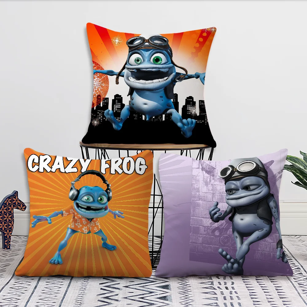 C-Crazy Frog DJ Ding D-Ding Cushion Cover for Pillow Printing Sofa Decoration Home Car Room Coffee Shop Office Nordic Simplicity
