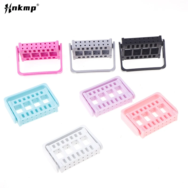 16 Holes Nail Drill Bits Holder Stand Display Nail Grinding Tool Showing Foldable Organizer Container Manicure Drill Accessory