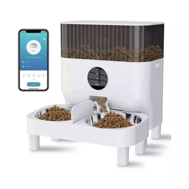 

Double Bowl Automatic Pet Feeder Automatic Feeders & Water Dispens Innovative Pet Products Ltd. for Dogs ABS Video Version of 7L