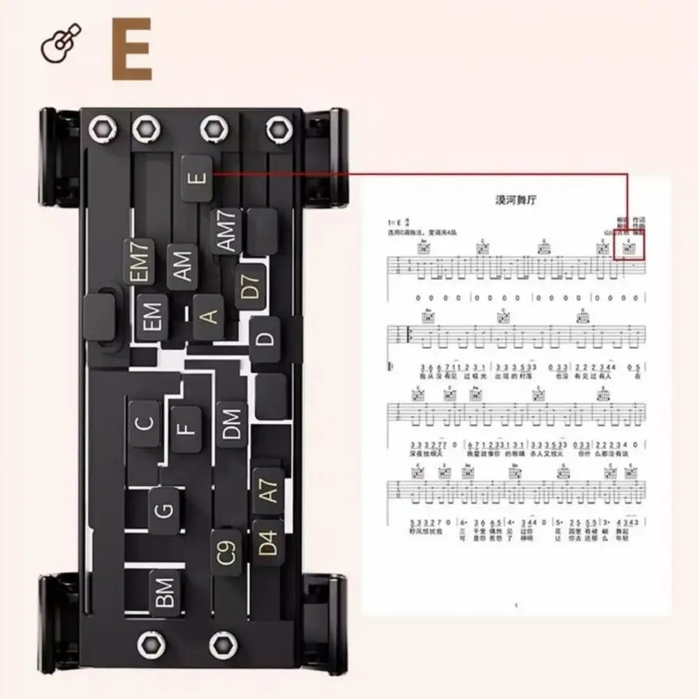 Guitar Chord Learning Tool Guitar Chord Presser Trainer for Beginners Arthritis-friendly Clip-on Guitar Helper Portable Acoustic