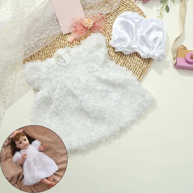 Doll Clothes 60cm Reborn Doll Girl Dress Jumpsuit Vest For 23.62 Inch Reborn Baby Dolls Outfits Reborn Baby Clothing Accessories