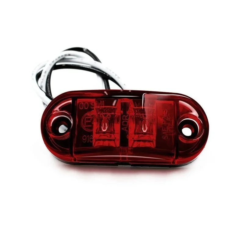 5PCS Orange White Red Warning Light Side Marker Lamp Truck Oval Clearance Trailer Truck Turn Signal Light Accessories