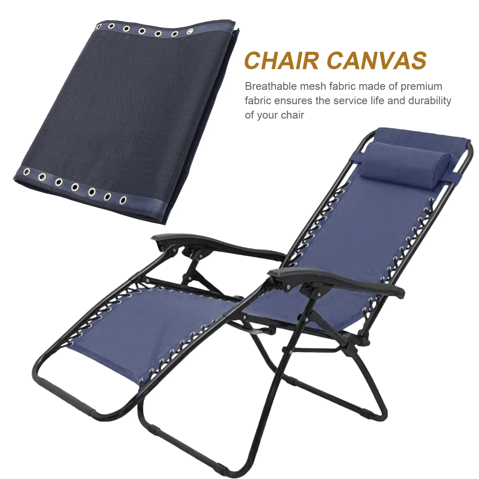 

Premium Recliner Chair Canvas Replacement Outdoor Balcony Deck Sling Folding Chairs Durable Portable Cushion Cover Fabric Easy