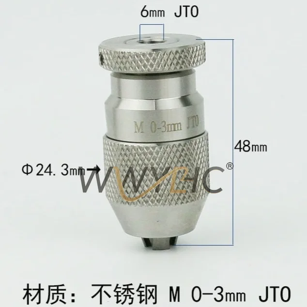 0‑3.0mm JT0 Self‑Tightening Drill Chuck Fit for Stainless Steel Micro‑Perforating Punching Machine Rotary Head Parts