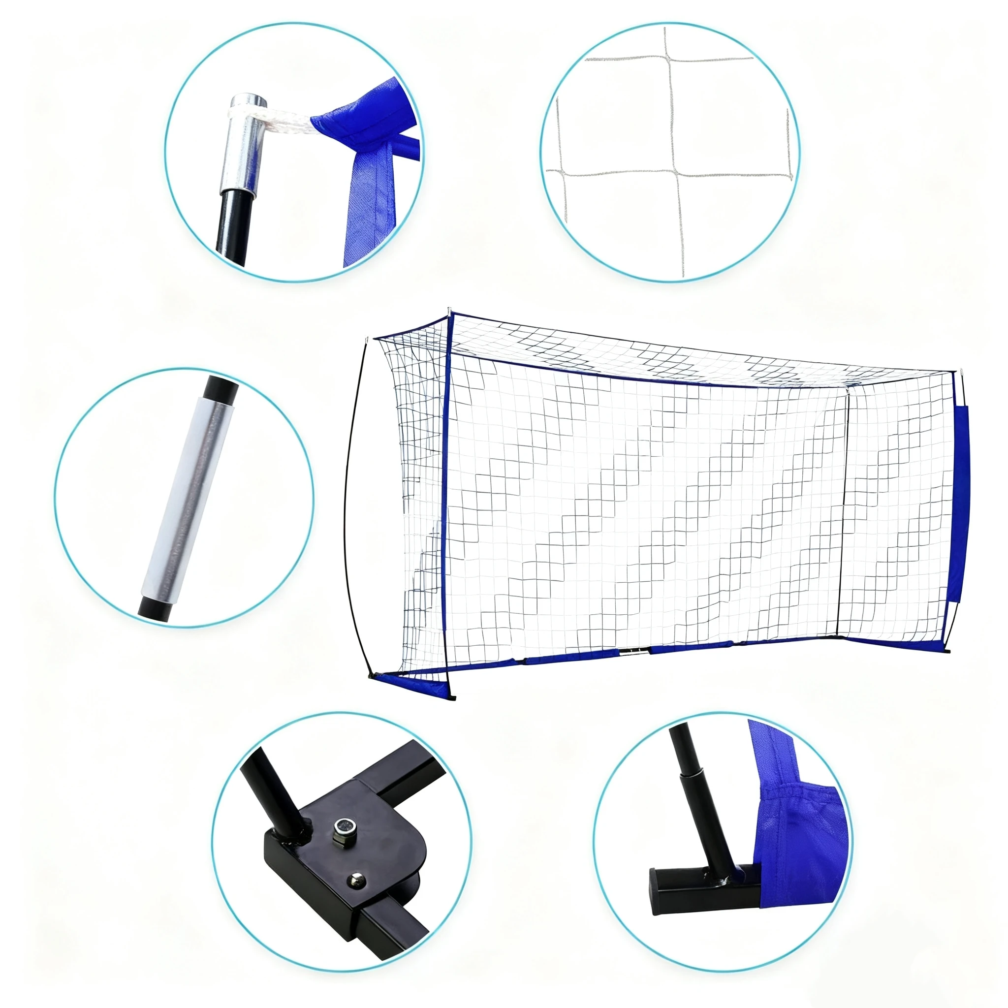 Hochwertiges, individuelles, tragbares, faltbares Fußballtor-Set, langlebiges Fußballnetz und Torpfosten für den Trainingsgebrauch