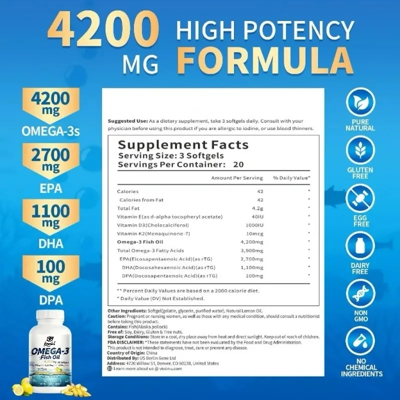 Triple Omega 3 Fish Oil -4200  - Omega 3 Fish Oil review and price