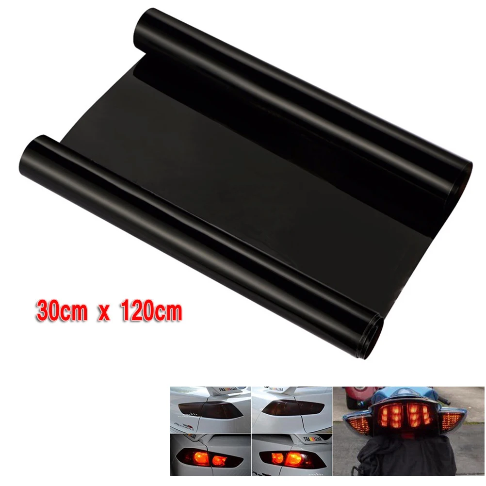 

Dark Black Car Headlight Tint Film Stretchable Water Resistant Smoke Decals For Taillight Protection Auto Vinyl Stickers