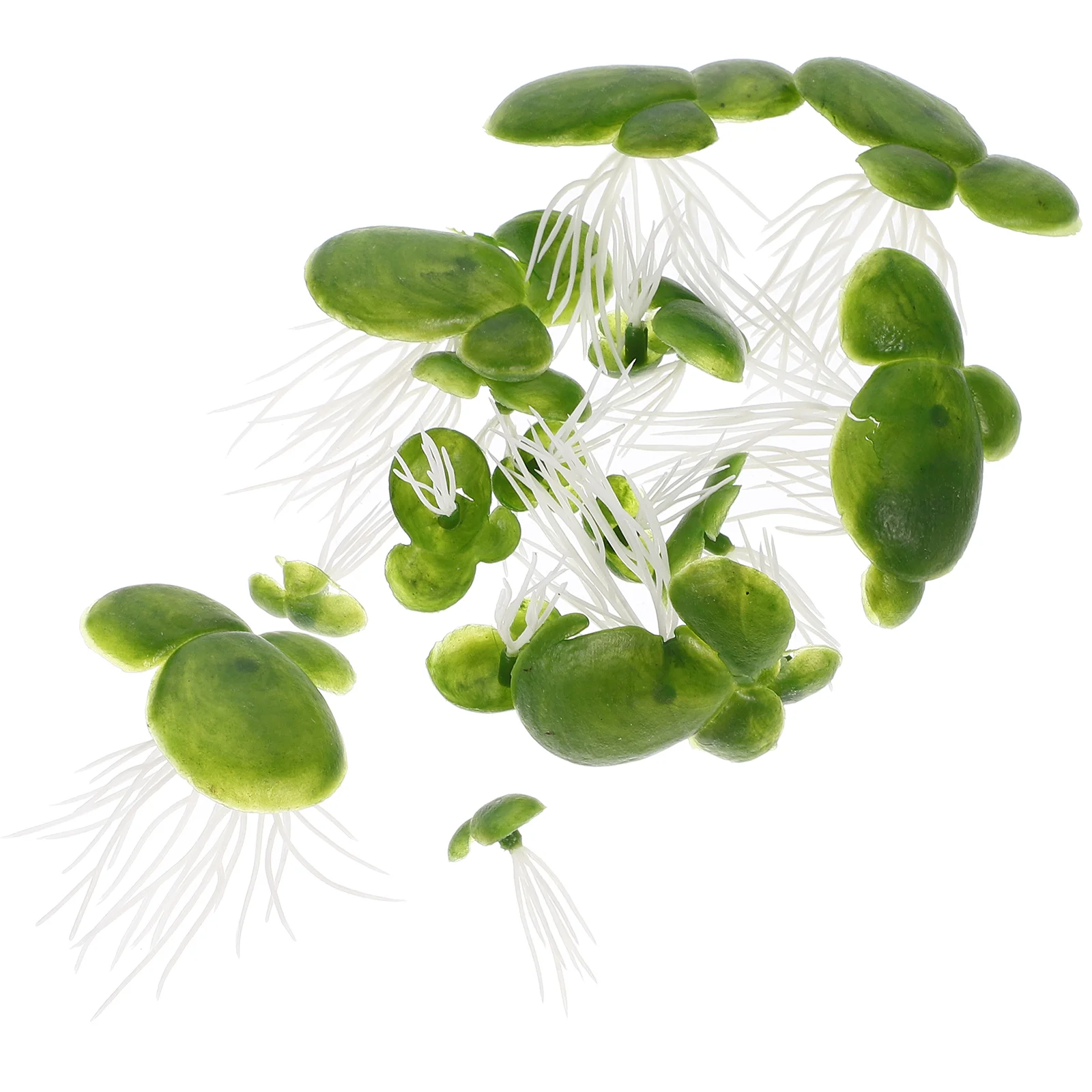 18 Pcs Artificial Duckweed Imitation Plants Floating Decorative Grass for Aquarium Fish Tank Pond Scenery Miniature Lifelike PVC