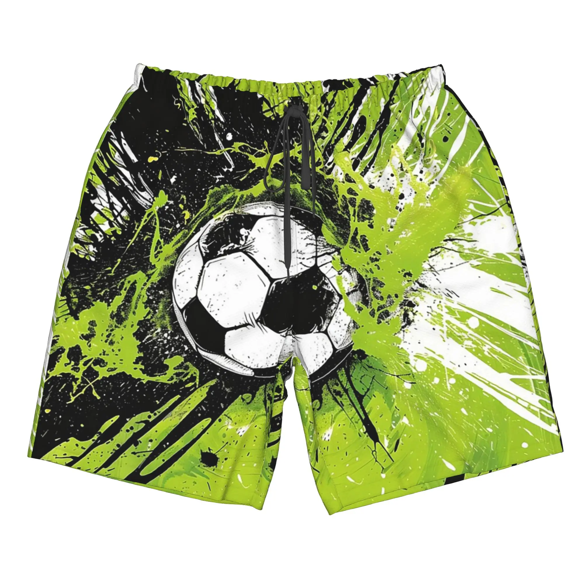 Splash Ink Football Pattern Trunks Beach Board Shorts Casual Quick Dry Swim Summer Men Pants