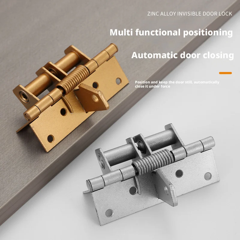 3 In 1 Automatic Self Closing Door Hinges with Positioning 90 Degrees Integrates Spring Hinge, Door Closer and Door Stopper