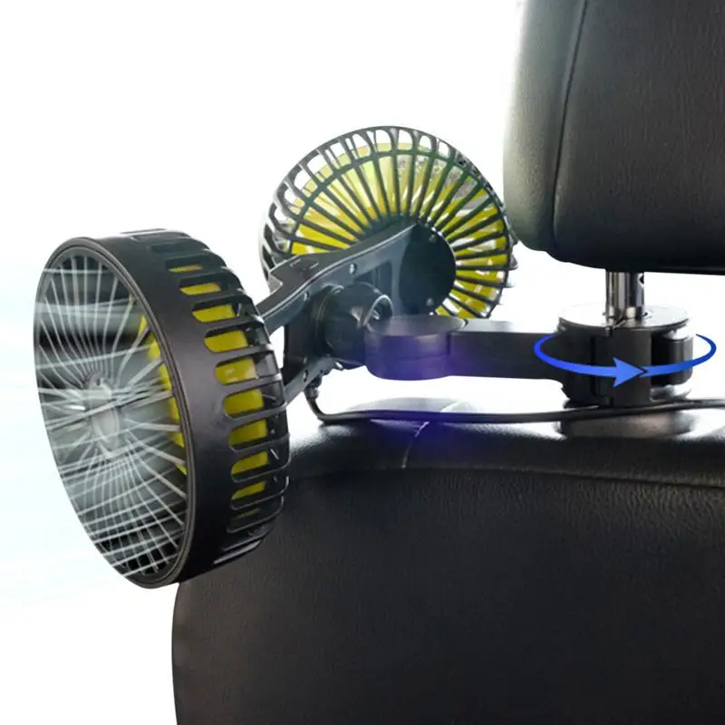 Car Seat Fan USB Powered Car Fan For Back Seat Cooler 360 Degree Rotatable Easy Installation Summer Cooling Fan For Car Auto