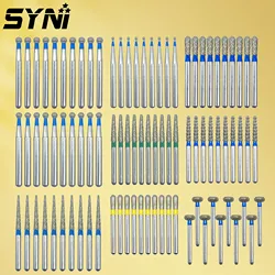 10pcs/Pack SYNI Dental Diamond Burs Drill FG 1.6mm for High Speed Handpiece Dental Lab Polishing Tools Odontología Dental