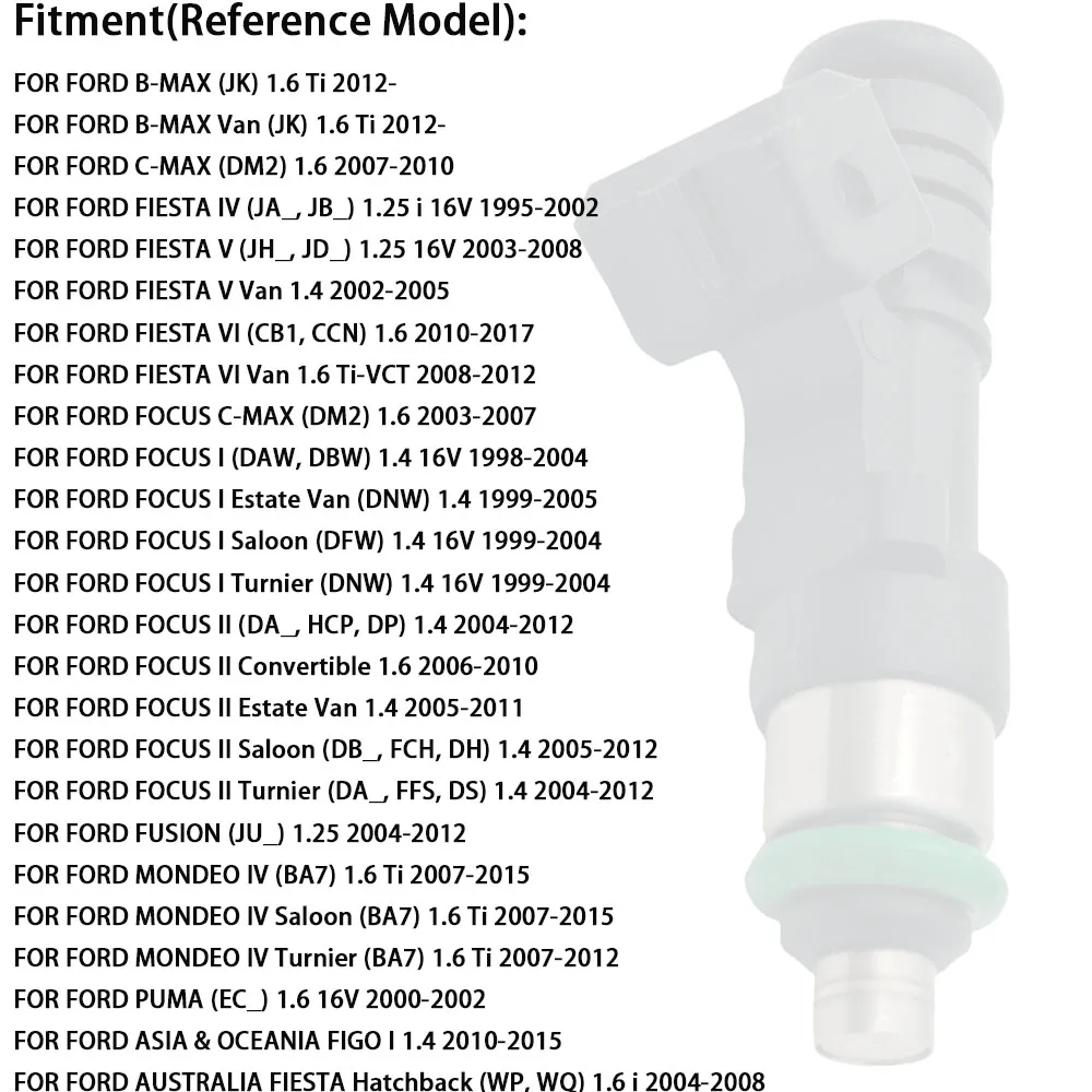 4 Stück Einspritzdüsen für FORD B-MAX C-MAX FIESTA FOCUS FUSION MONDEO PUMA FIGO 0280158200 98MF9F593BA 98MF9F593BB Zubehör