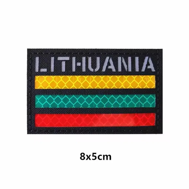 Lithuania flag Patches yellow green red stripe embroidery flag patches Badges