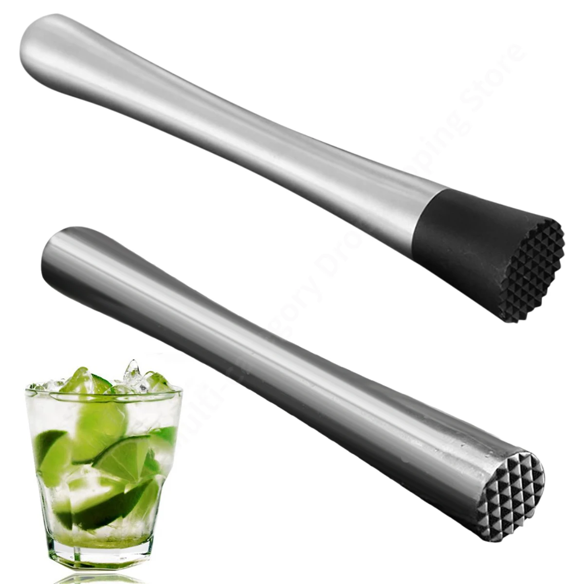 

Multifunctional Stainless Steel Crushed Ice Hammer Popsicle Sticks Cocktail Swizzle Stick Fruit Muddle Pestle Barware Bar Tools