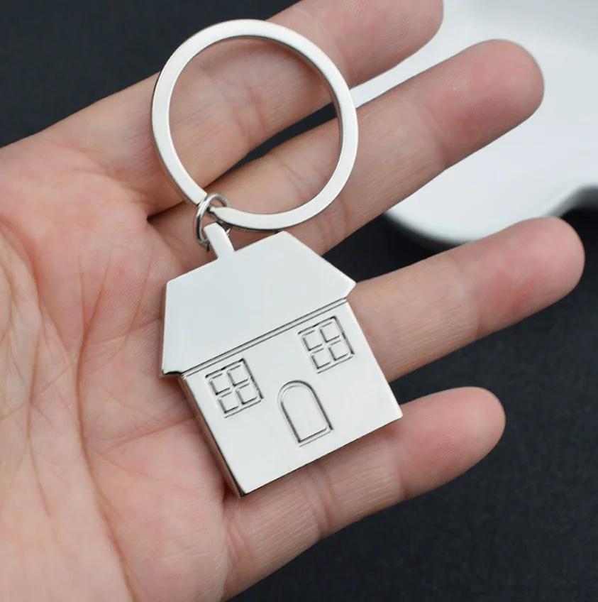 Cute 360-Degree-Rotating House-home Keychain Key Ring Spin House Keychains Gifts Events Hanging Ornament Wholesale