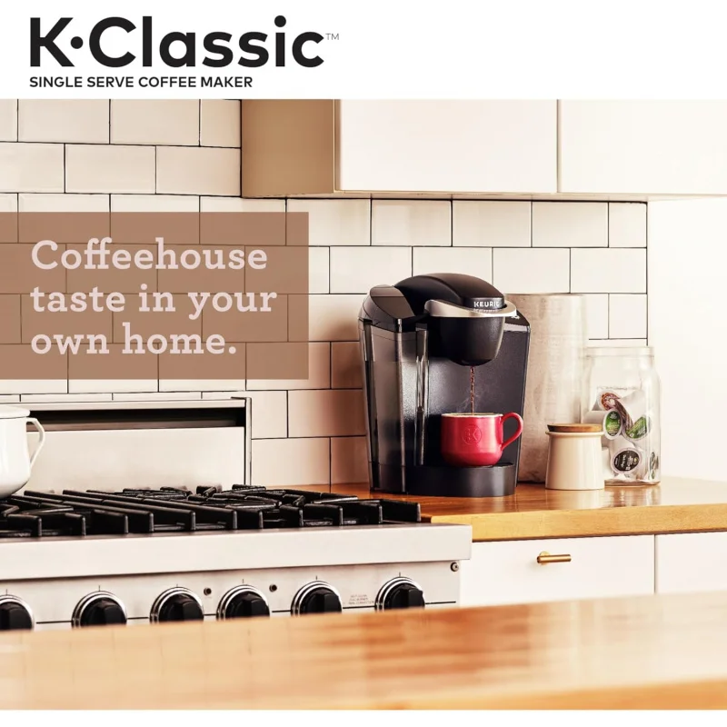 

(UUX)K-Classic Капсульная кофеварка K-Cup на одну порцию, 3 размера заваривания, съемный резервуар емкостью 48 унций, черный UQ