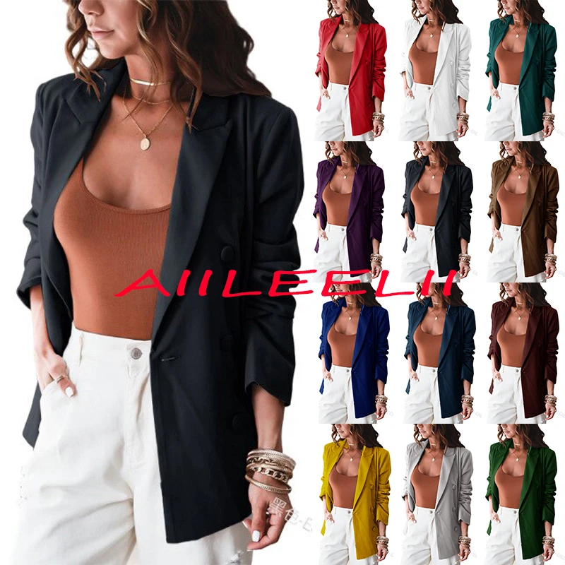 Frauen Blazer Lässig Sommer Jacke Einfarbig Einem Stück Anzug Formale Dünne Fit Jacke für Dame