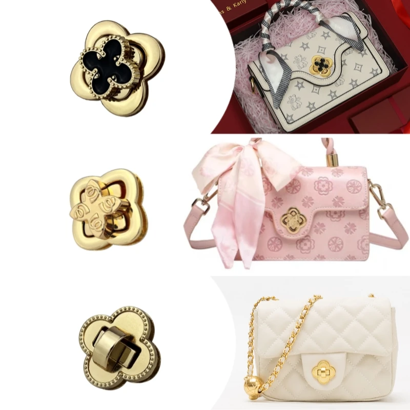 Flower-Shaped Turn Locks for Women Fashion Handbags DIY Bag Parts Metal Hardware  Accessories Twist Locks Zinc Alloy