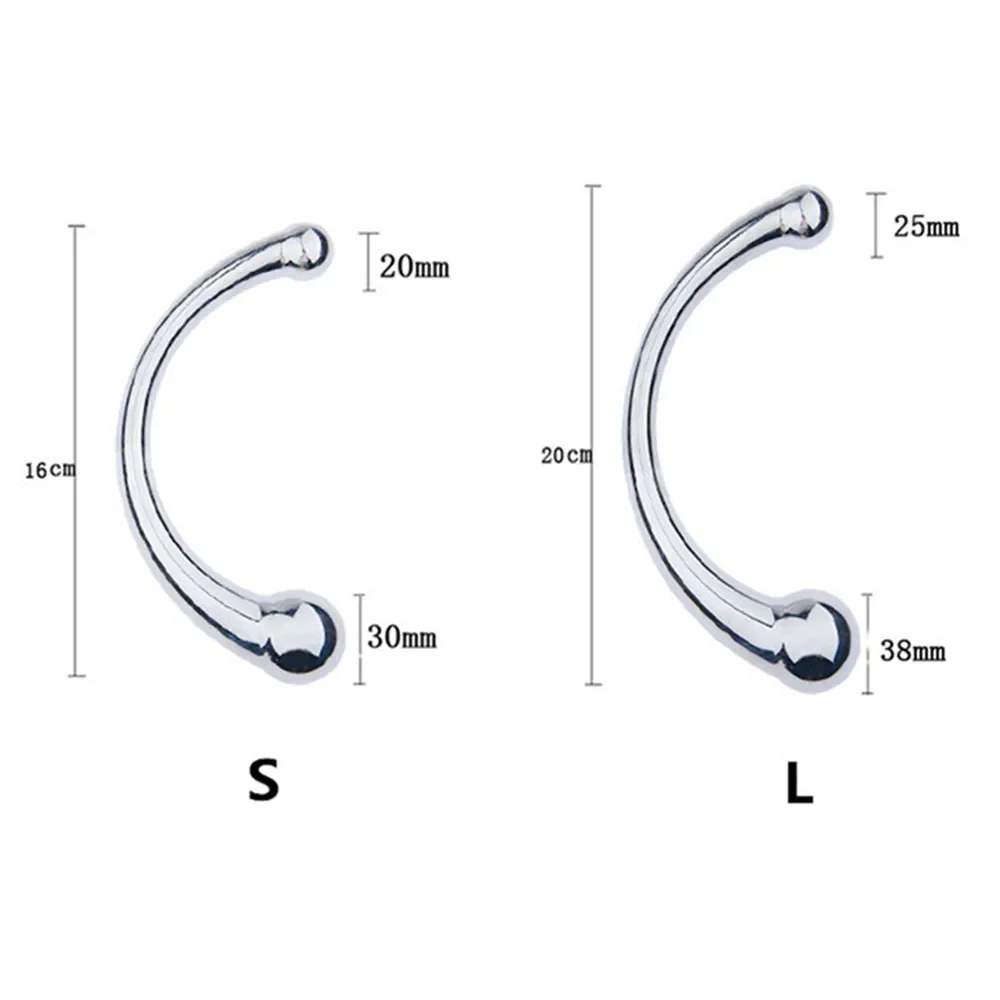 Gancho Anal de doble punta, tapón Anal de acero inoxidable, varita para punto G, palo de masaje de próstata, estimulador vaginal, Juguetes sexuales para hombres y mujeres