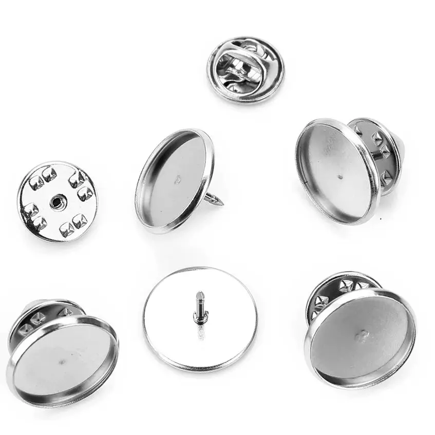 

SAUVOO Stainless Steel Butterfly Clasp Brooch Base Tie Tacks Blank Pins For DIY Cufflink Badge Jewellery Making Supplies Accesso