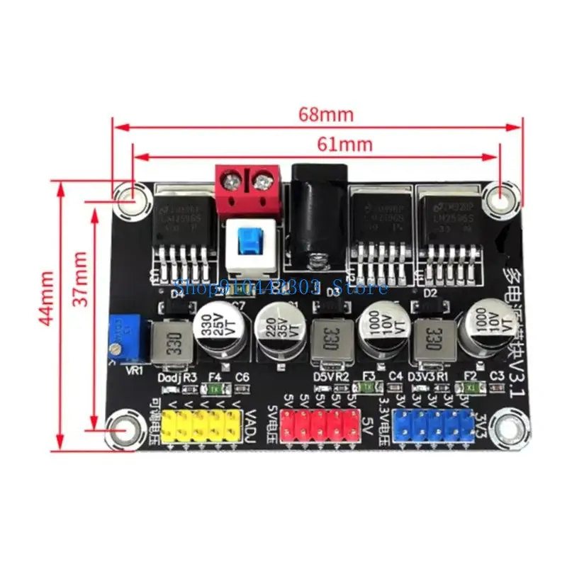 L4MD Step Down Converters Module LM2596 Chip 2A Fuses Protections Two Output Voltages For Competition Applications