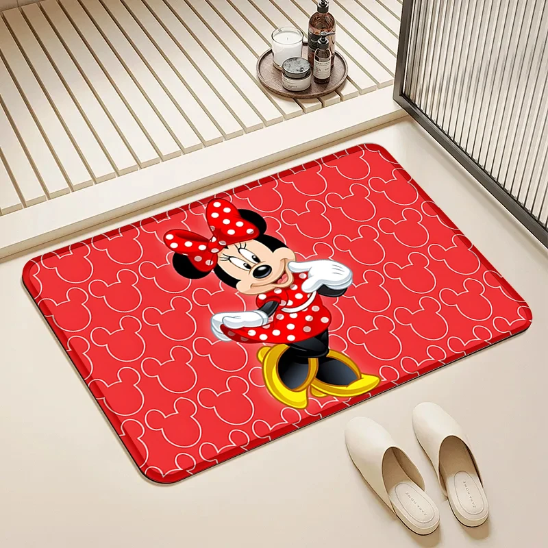 

Disney Minnie Mouse Red Polka Dot Door Mat Non-Slip Absorbent Floor Rug for Home Bathroom Kitchen Decor