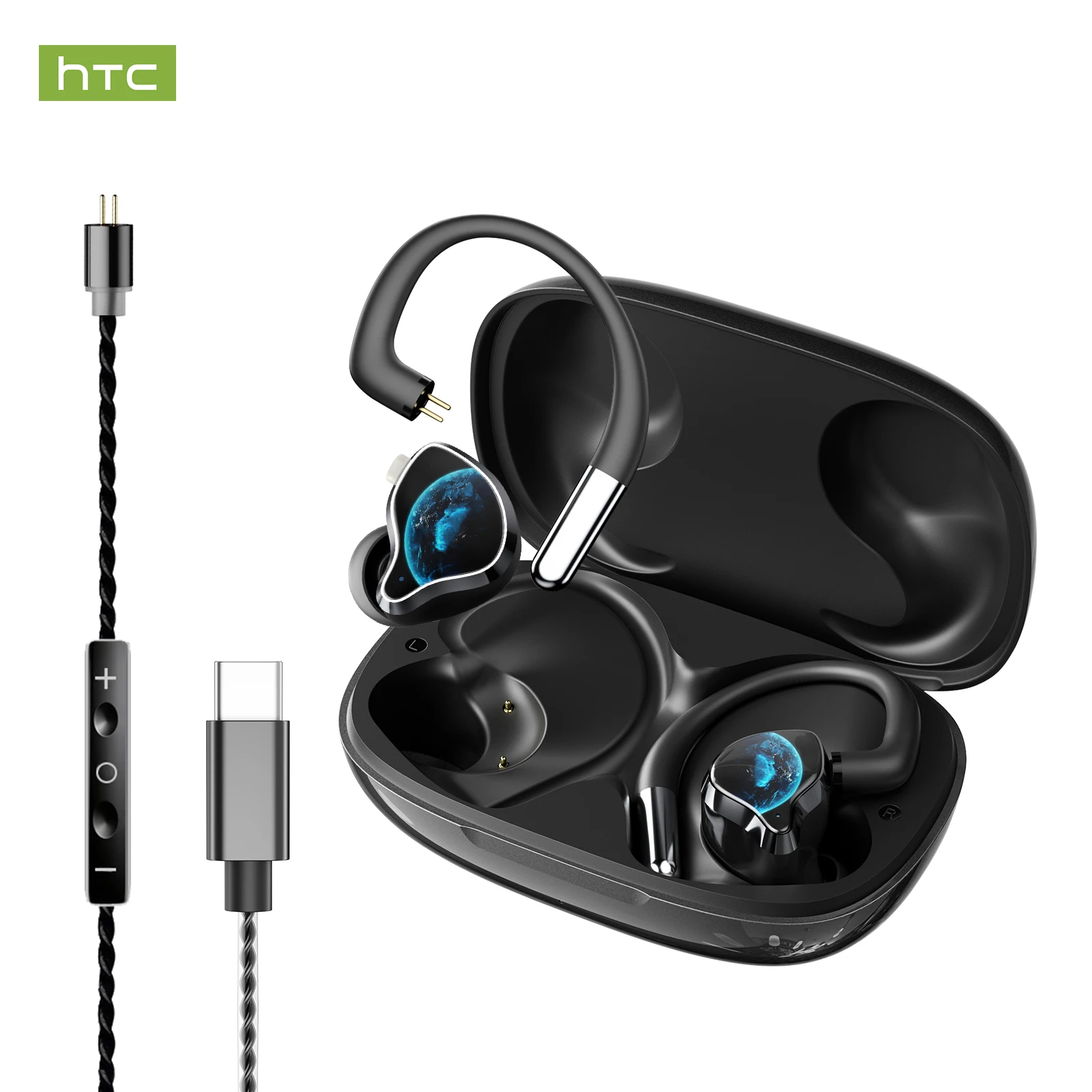 Беспроводные наушники HTC NE81 3-в-1 с Bluetooth, 40 часов воспроизведения, версия 6.0, комфортные, со съемным кабелем, чистое качество звука Беспроводные наушники HTC NE81 3-в-1 с Bluetooth, 40 часов воспроизведения, версия 6.0, комфортные, со съемным кабелем, чистое качество звука