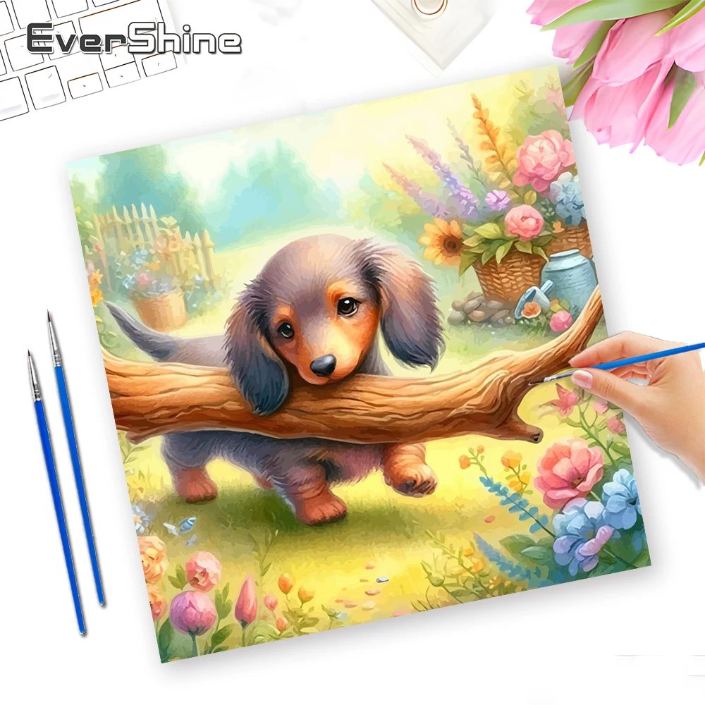 Evershine DIY Malen nach Zahlen Hund Neuheiten Ohne Rahmen Malen nach Zahlen Tier-Malerei Heim Schlafzimmer Wandkunst