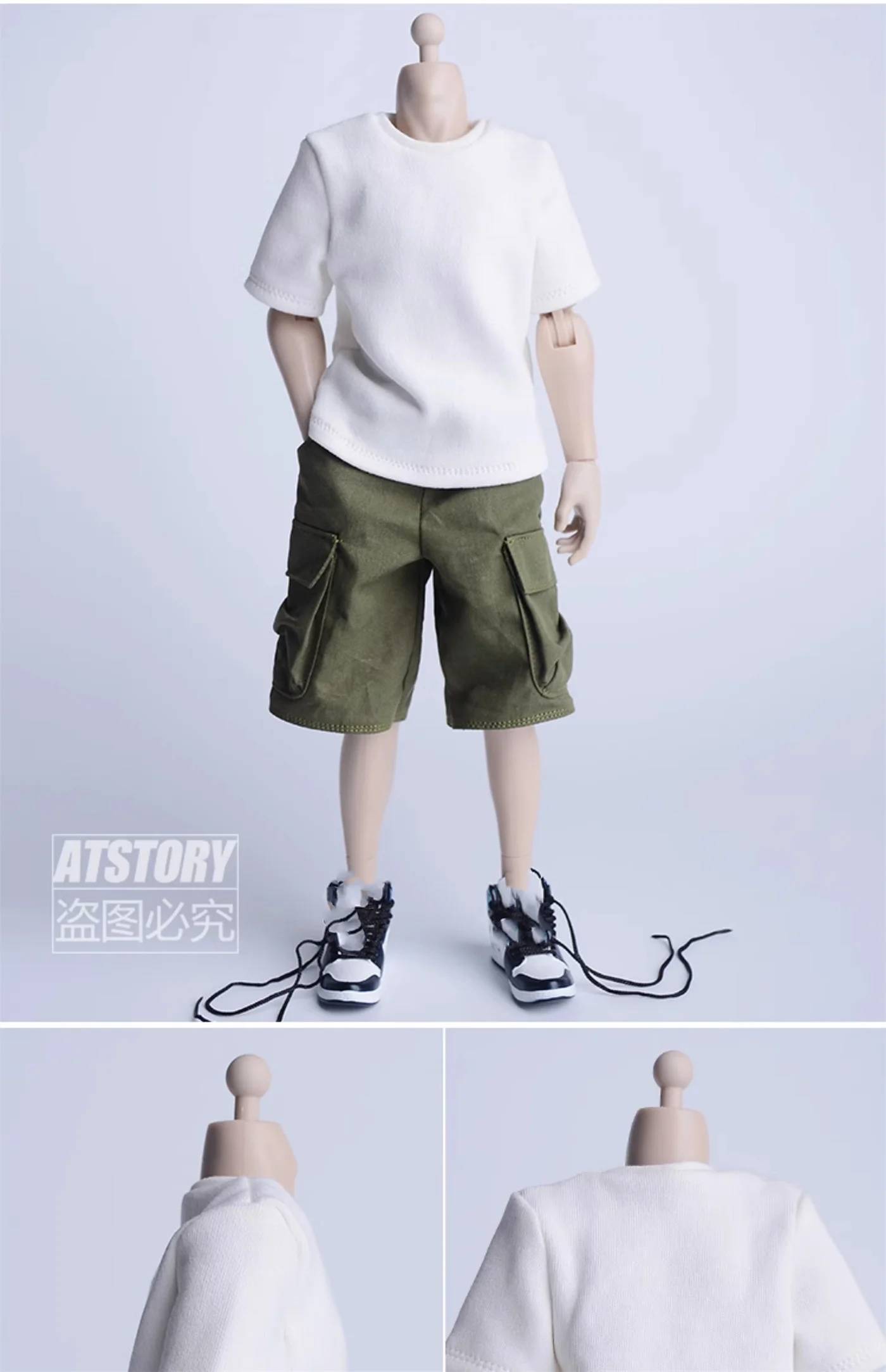 

1/6 Trendy Short Shirt sleeved Pants Short Shirt trousers Middle Pants Clothes Model toys For 12" Action Figure