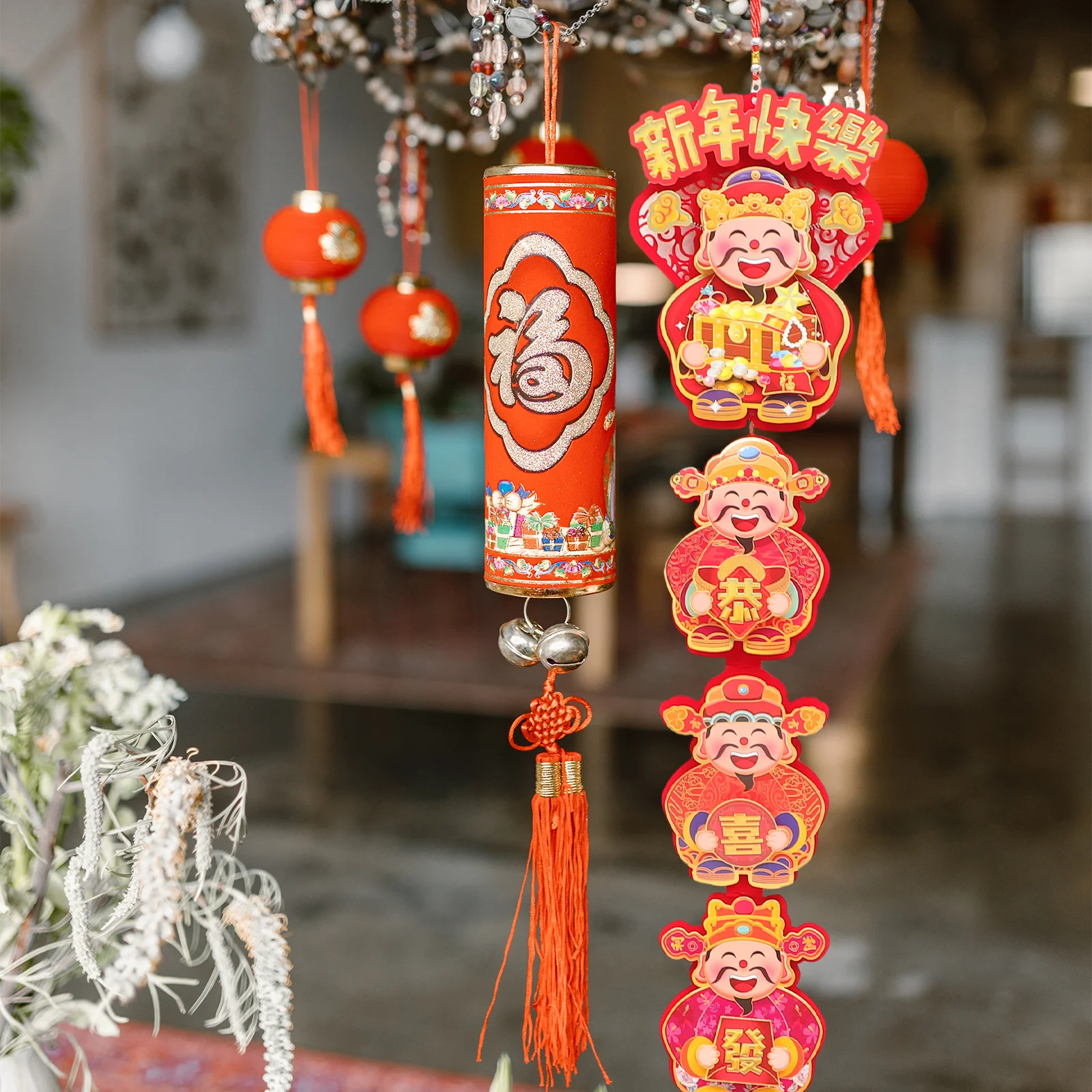 

Lucky Wealth God Pendants Dragon Year New Year Decorations Chinese Style Hanging Ornaments Festive Tree Decor Spring Festival