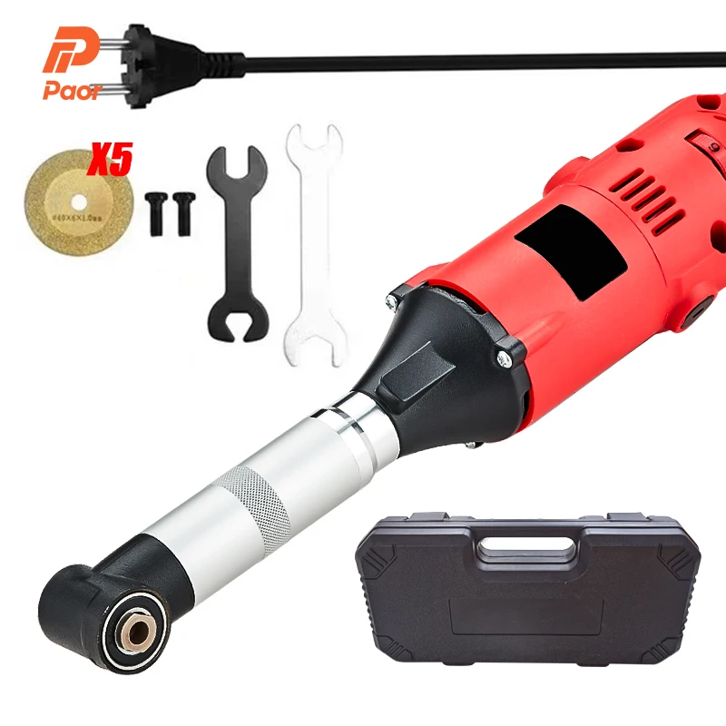 Mini Micro Angle Grinder Electric Multi-function Marble Tile Elbow 90 Degree Stone Cleaning Cutting Polishing Grinding Machine