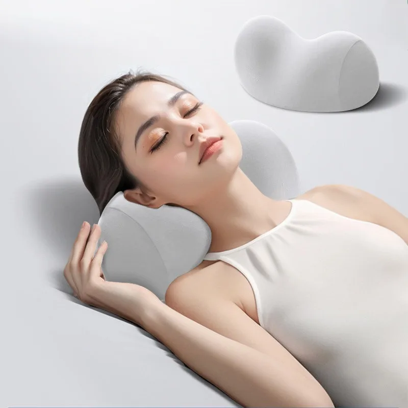 Small Neck Stretch Pillow for Pain Relief, Soft Cervical Traction Device, Gentle Support Pillow, Removable and Washable