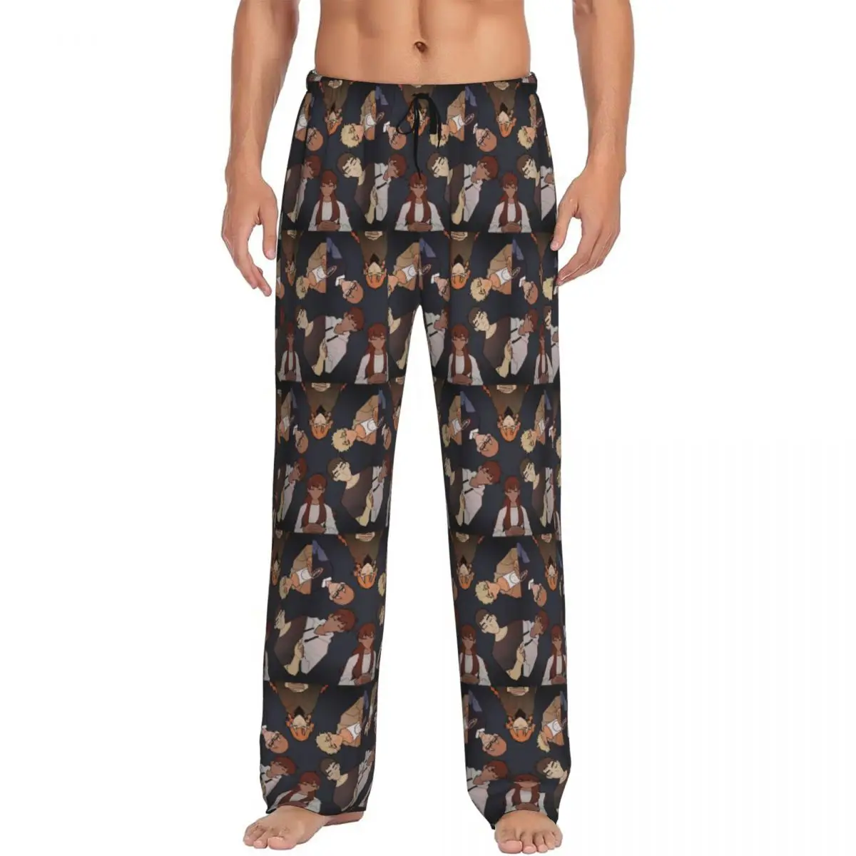 Custom School Bus Graveyard Pajama Pants Men Sleepwear Sleep Lounge Bottoms with Pockets